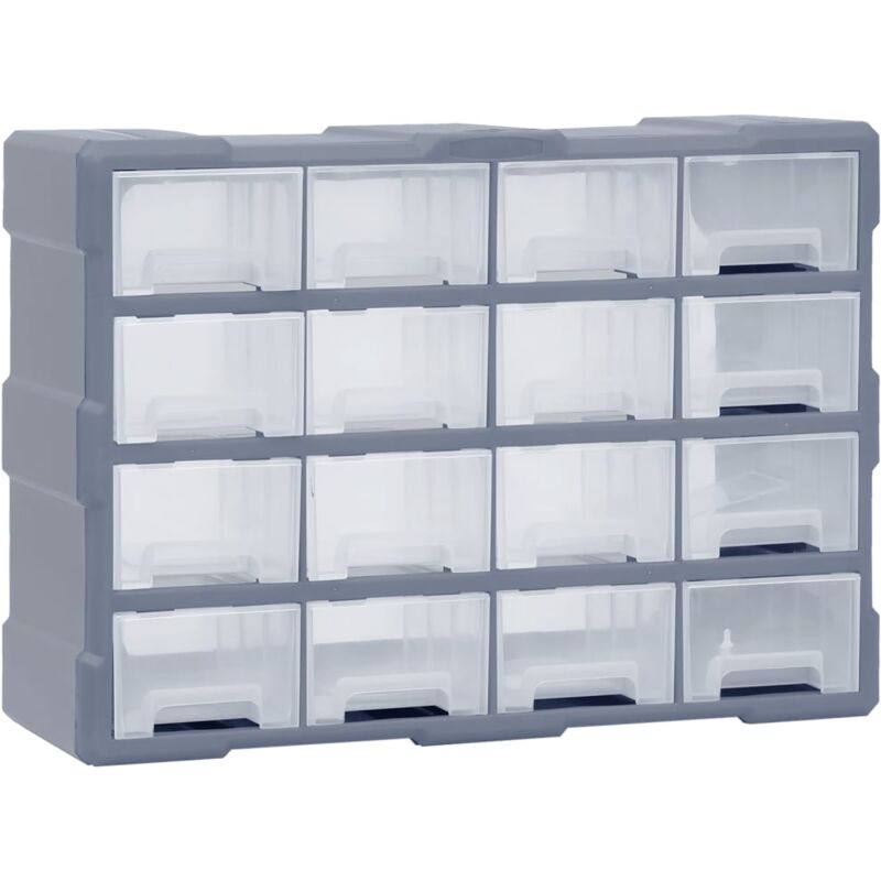 

Vidaxl - Organizador multicajones con 16 cajones medianos 52x16x37 cm - Gris