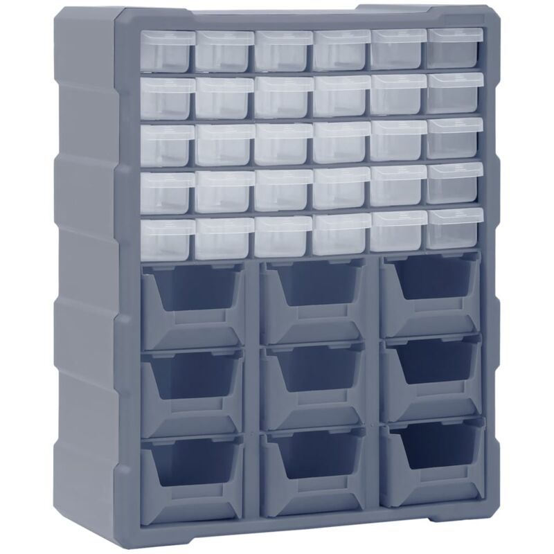 

vidaXL Organizador multicajones con 39 cajones 38x16x47 cm - Gris