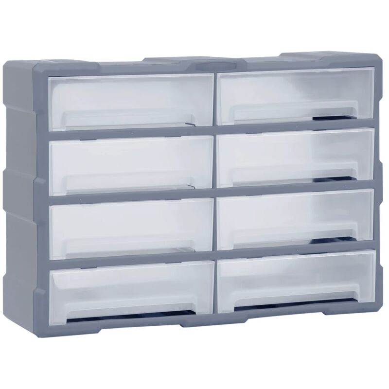 

vidaXL Organizador multicajones con 8 cajones grandes 52x16x37 cm - Gris
