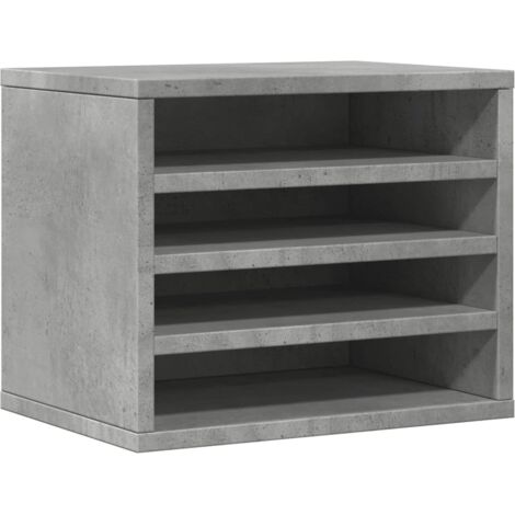 vidaXL Organizer Scrivania Grigio Cemento 36x26x29,5 Legno Multistrato