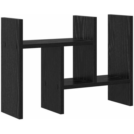 vidaXL Organizzatore da scrivania Rovere nero 34.5 x 15.5 x 35.5 cm
