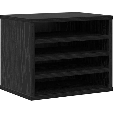 vidaXL Organizzatore da scrivania Rovere Nero 36 x 26 x 29.5 cm