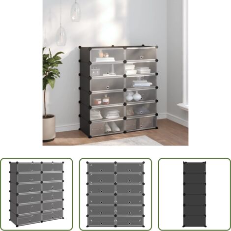 vidaXL Organizzatore scarpe -  Scarpiera Nera 94,5x36,5x106 cm in PP