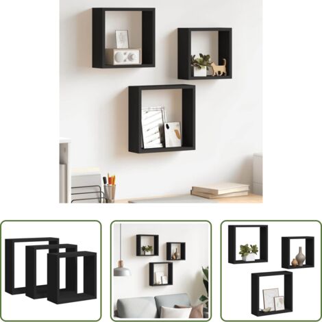 vidaXL Organizzatori a parete -  Mensole a Cubo da Parete 3 pz Bianche in MDF