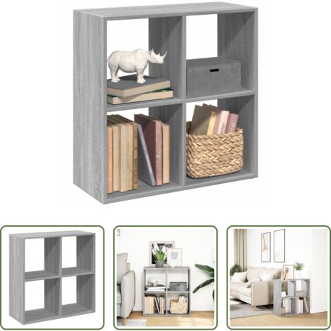 vidaXL Organizzazione spazio -  Libreria Divisorio Grigio Sonoma 69,5x29x69,5 cm in Truciolato