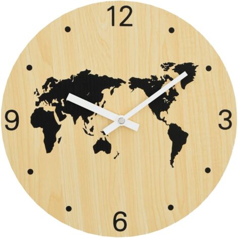 vidaXL Orologio a Parete Giallo e Nero Ø30 cm in Legno Multistrato