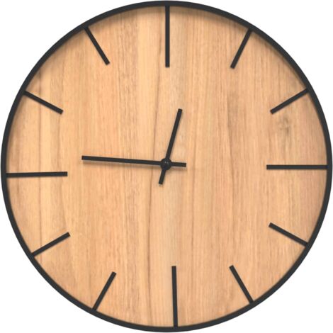 vidaXL Orologio a Parete Marrone Ø39 cm in Ferro e Legno Multistrato