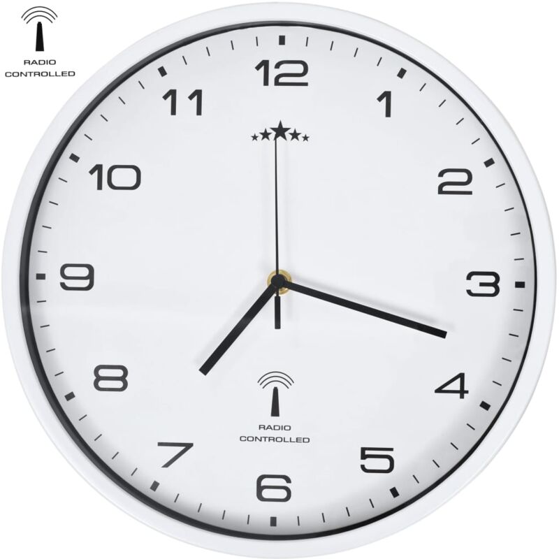 Orologio a Parete Radiocontrollato Movimento Quarzo 31cm Bianco - Vidaxl