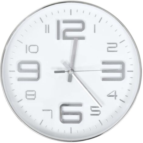 vidaXL Orologio da Parete 30 cm Argento
