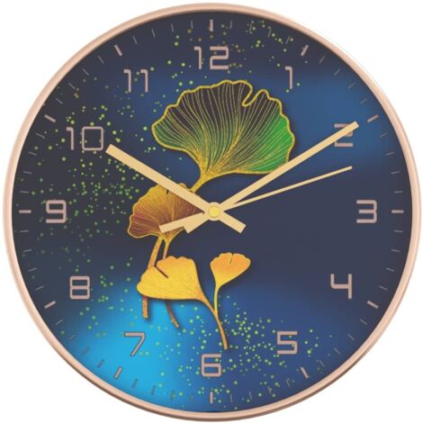 vidaXL Orologio da Parete Oro e Blu Ø29,5 cm Polistirene e Vetro