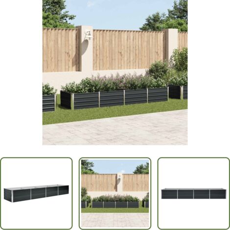 vidaXL Orto moderno -  Letto Rialzato Giardino Antracite 320x80x45 cm Acciaio Zincato