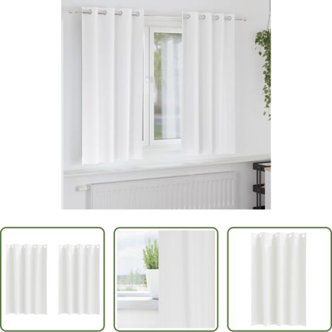 vidaXL Oscuramento 80-90% -  Tende Blackout con Anelli 2 pcs Bianco Puro 175 x 140 cm