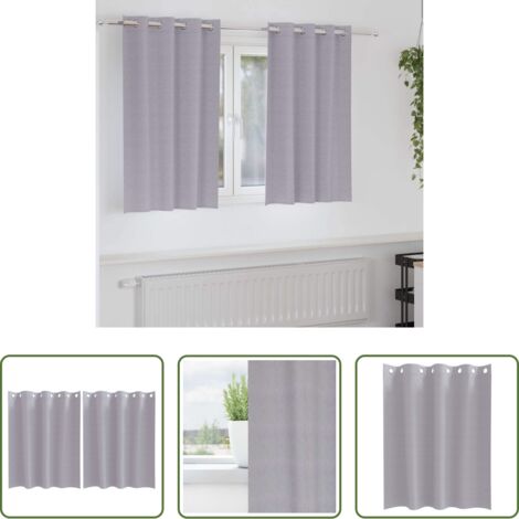 vidaXL Oscuramento 80-90% -  Tende Blackout con Anelli 2 pcs Grigio Metallico 140 x 140 cm