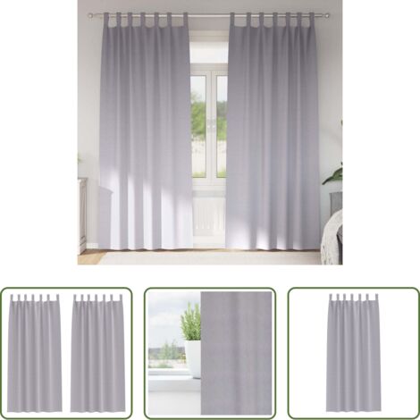 vidaXL Oscuramento 80-90% -  Tende Blackout con Anelli 2 pcs Grigio Metallico 245 x 140 cm