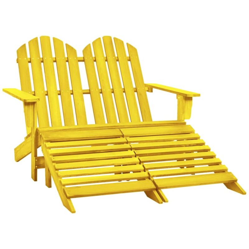 

Otomana Adirondack de jardín 2 plazas madera de abeto amarillo - Amarillo - Vidaxl