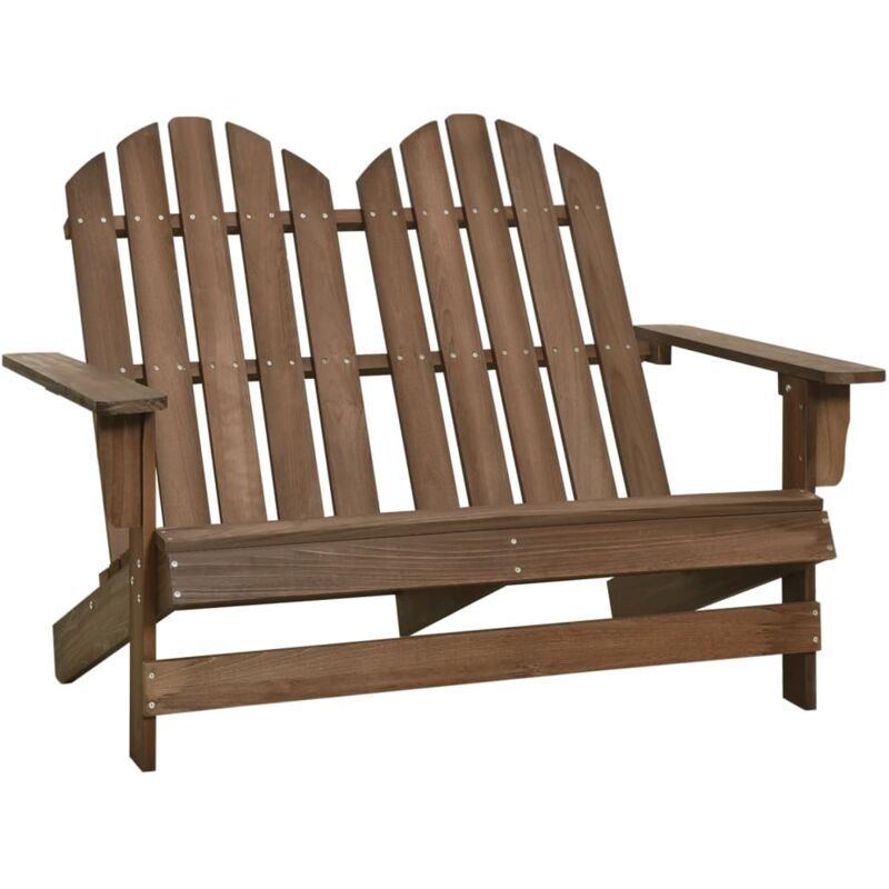 

vidaXL Otomana Adirondack de jardín 2 plazas madera de abeto marrón - Marrón