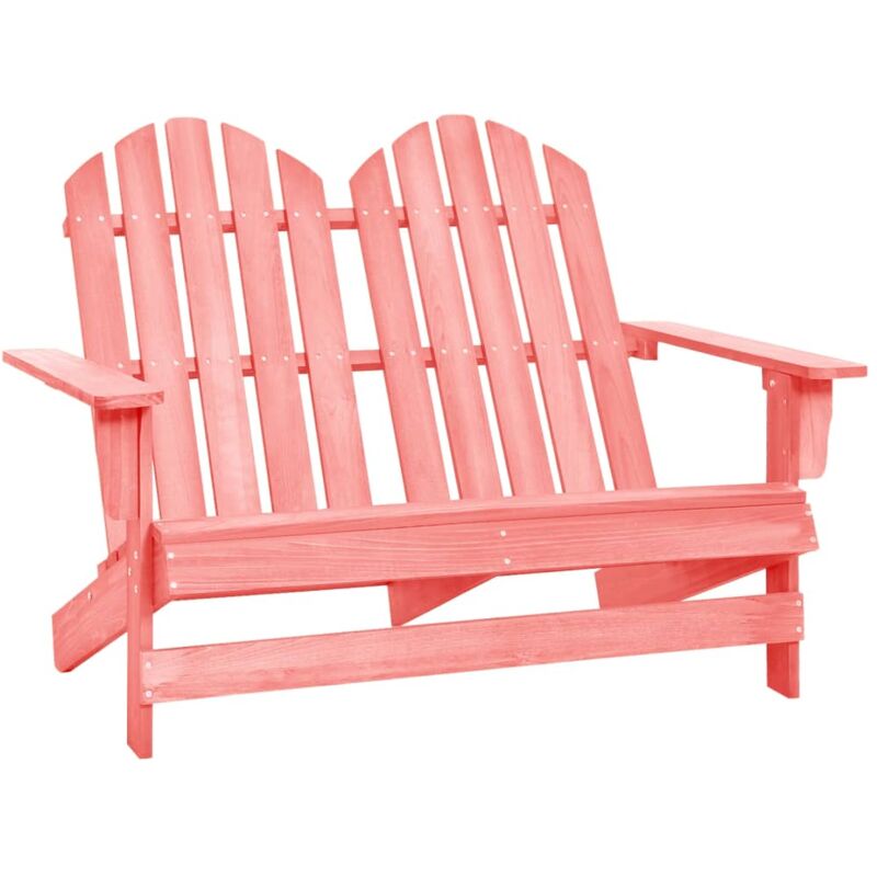 

vidaXL Otomana Adirondack de jardín 2 plazas madera de abeto rosa - Rosa