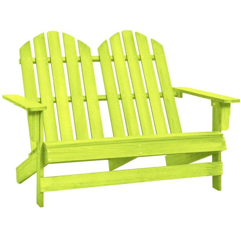 

vidaXL Otomana Adirondack de jardín 2 plazas madera de abeto verde - Verde