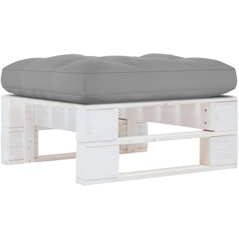 

vidaXL Otomana de palets de jardín blanco madera de pino impregnada - Blanco