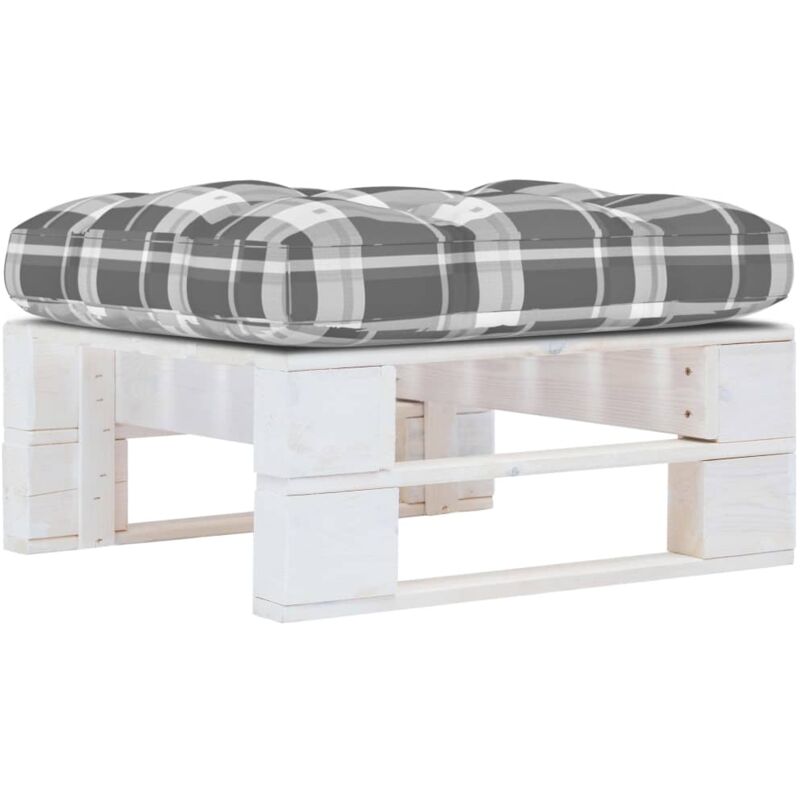 

vidaXL Otomana de palets de jardín blanco madera de pino impregnada - Blanco