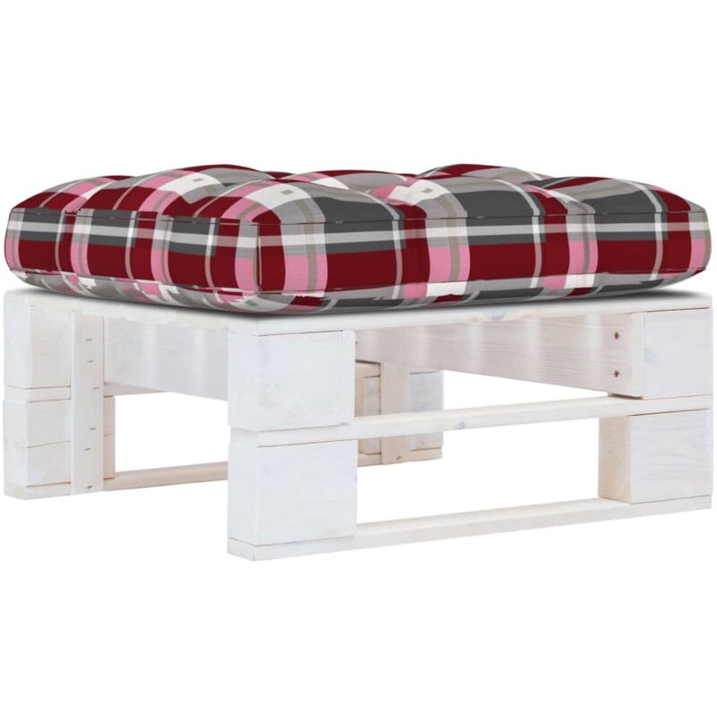

vidaXL Otomana de palets de jardín blanco madera de pino impregnada - Blanco
