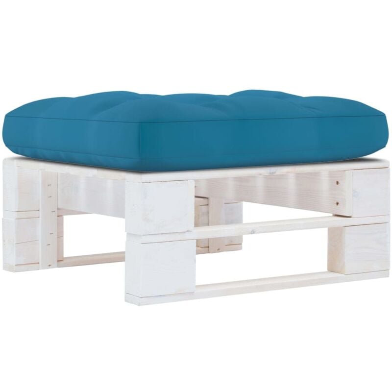 

vidaXL Otomana de palets de jardín blanco madera de pino impregnada - Blanco
