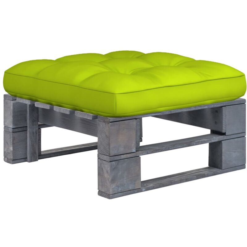 

vidaXL Otomana de palets de jardín gris madera de pino impregnada - Gris