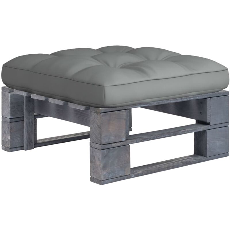 

vidaXL Otomana de palets de jardín gris madera de pino impregnada - Gris