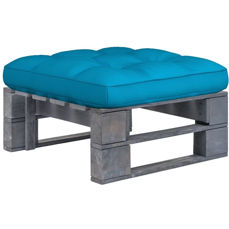 

vidaXL Otomana de palets de jardín gris madera de pino impregnada - Gris
