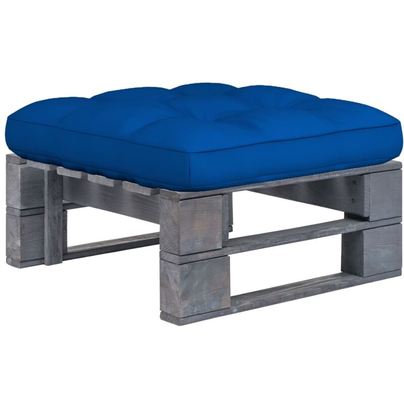 

vidaXL Otomana de palets de jardín gris madera de pino impregnada - Gris