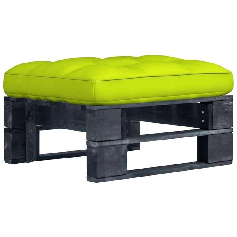 

vidaXL Otomana de palets de jardín negro madera de pino impregnada - Negro