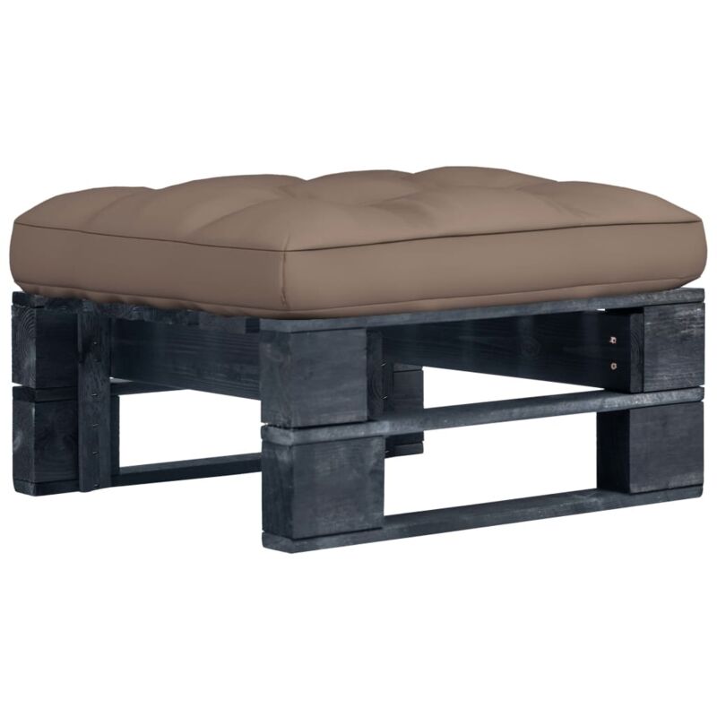 

Otomana de palets de jardín negro madera de pino impregnada - Negro - Vidaxl