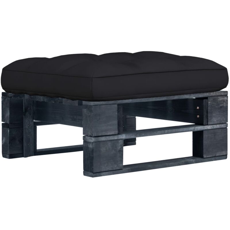 

Otomana de palets de jardín negro madera de pino impregnada - Negro - Vidaxl