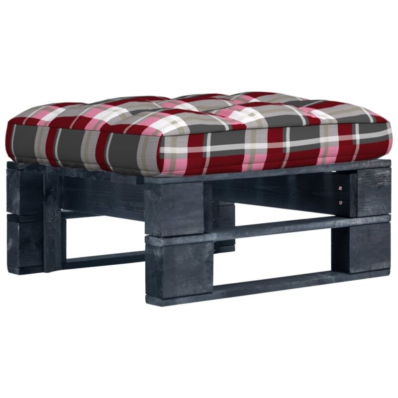 

Otomana de palets de jardín negro madera de pino impregnada - Negro - Vidaxl