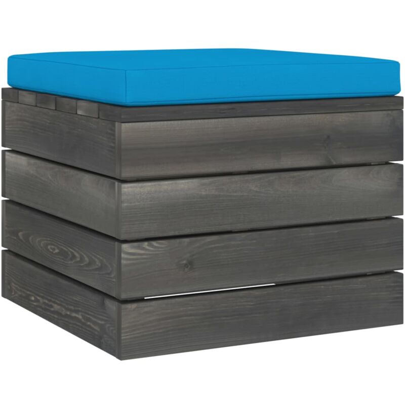 

vidaXL Otomana de palets para jardín con cojín madera de pino - Azul