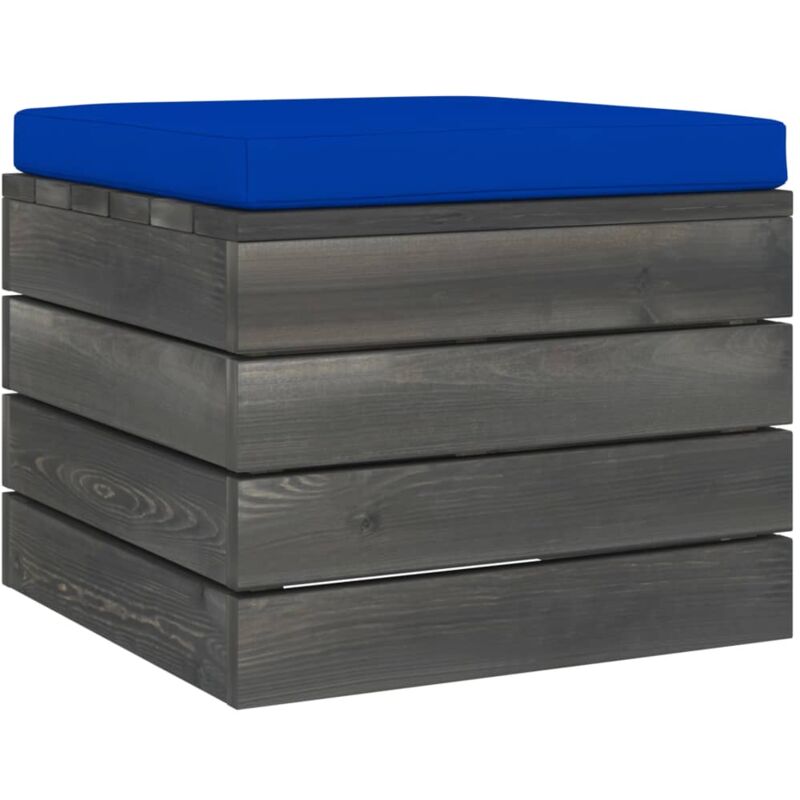 

vidaXL Otomana de palets para jardín con cojín madera de pino - Azul
