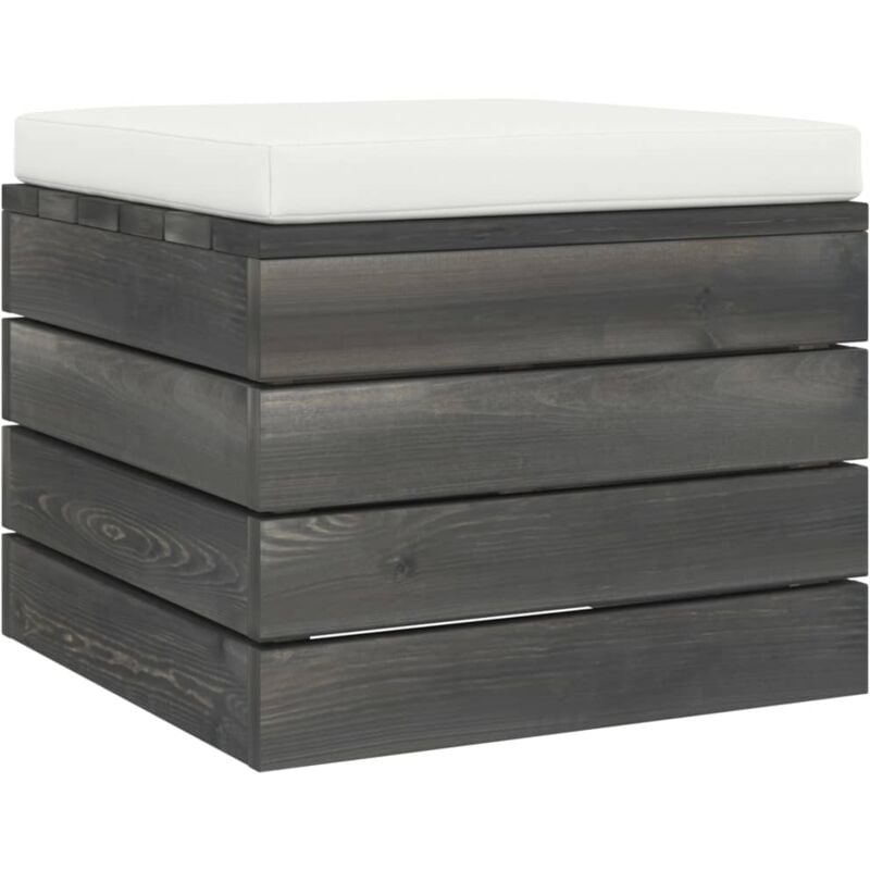 

vidaXL Otomana de palets para jardín con cojín madera de pino - Crema