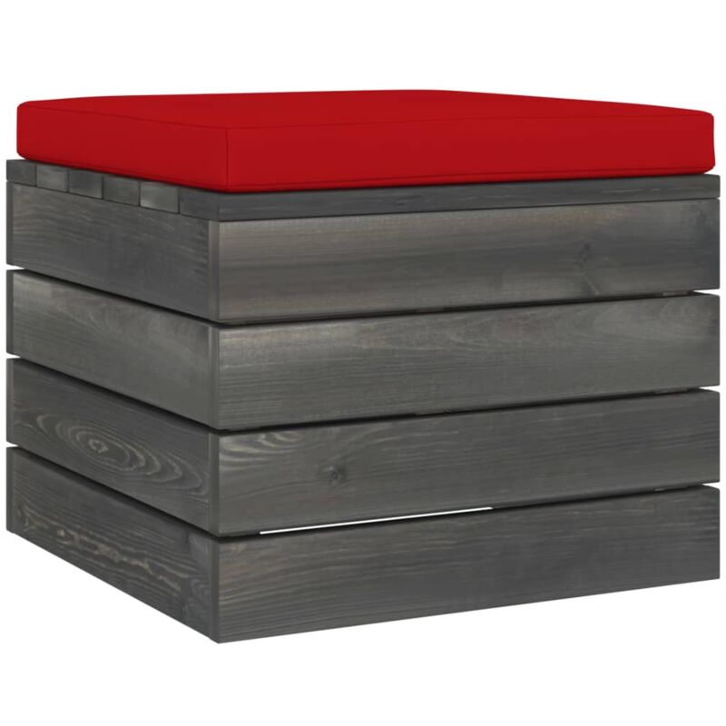 

vidaXL Otomana de palets para jardín con cojín madera de pino - Rojo