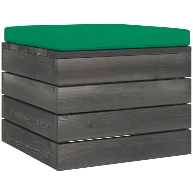 

vidaXL Otomana de palets para jardín con cojín madera de pino - Verde