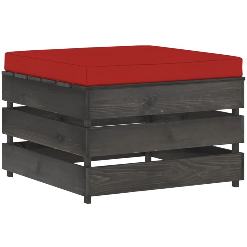 

Otomana seccional con cojín madera impregnada gris - Rojo - Vidaxl