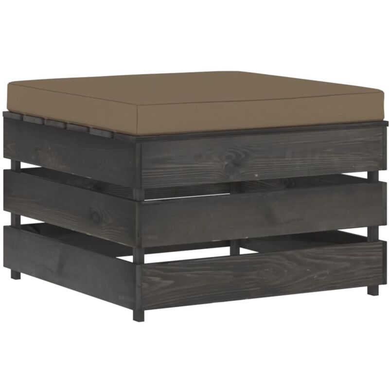 

Otomana seccional con cojín madera impregnada gris - Marrón - Vidaxl