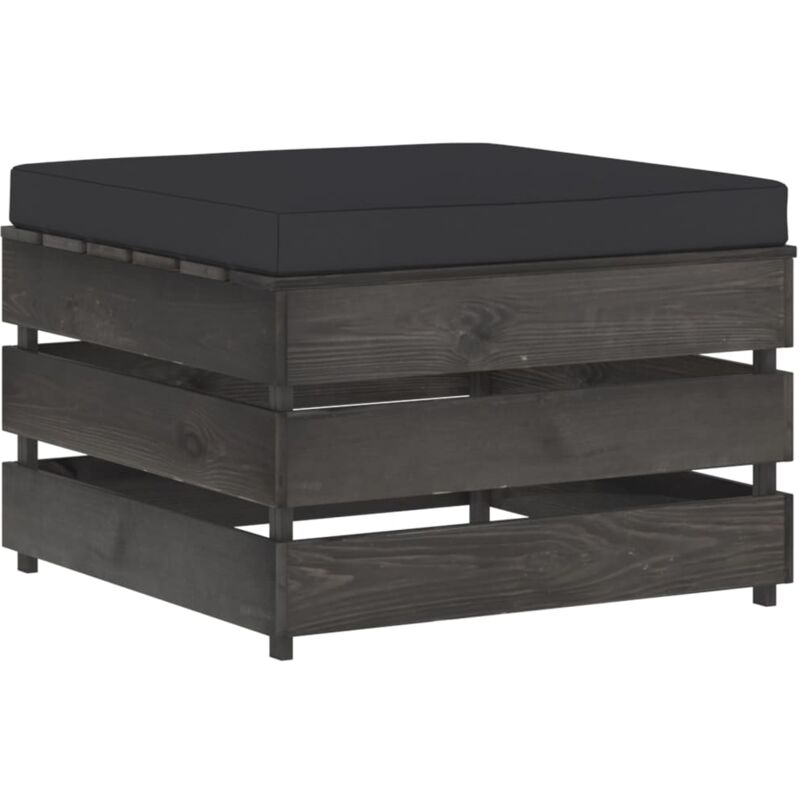 

Otomana seccional con cojín madera impregnada gris - Negro - Vidaxl