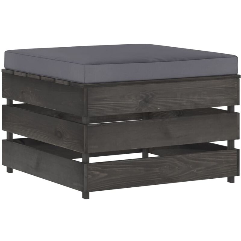 

Otomana seccional con cojín madera impregnada gris - Antracita - Vidaxl
