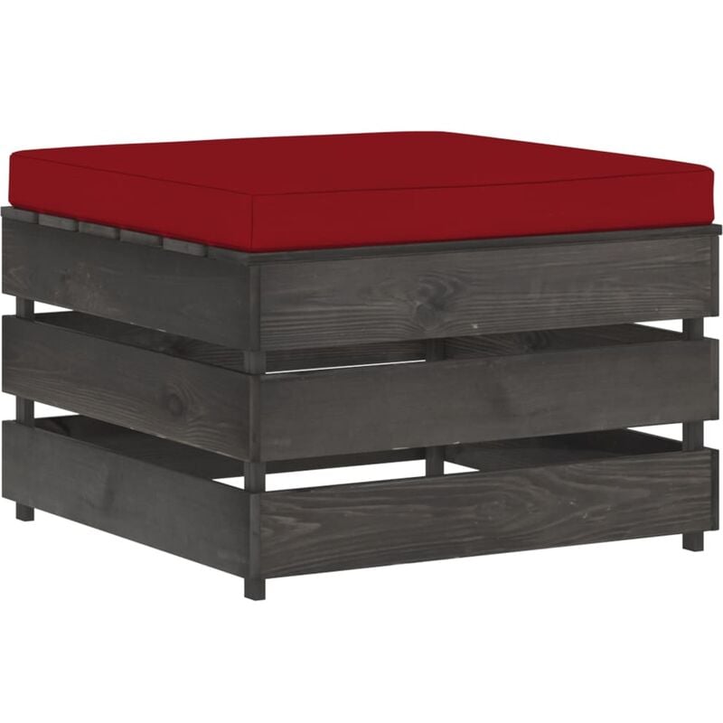 

Otomana seccional con cojín madera impregnada gris - Rojo - Vidaxl