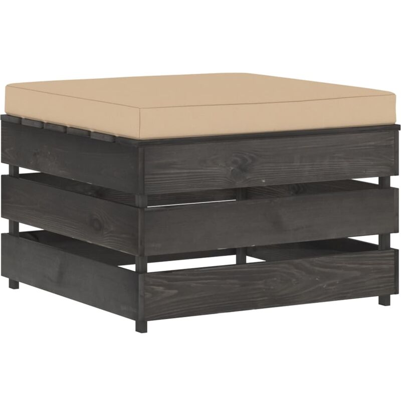 

Otomana seccional con cojín madera impregnada gris - Amarillo - Vidaxl