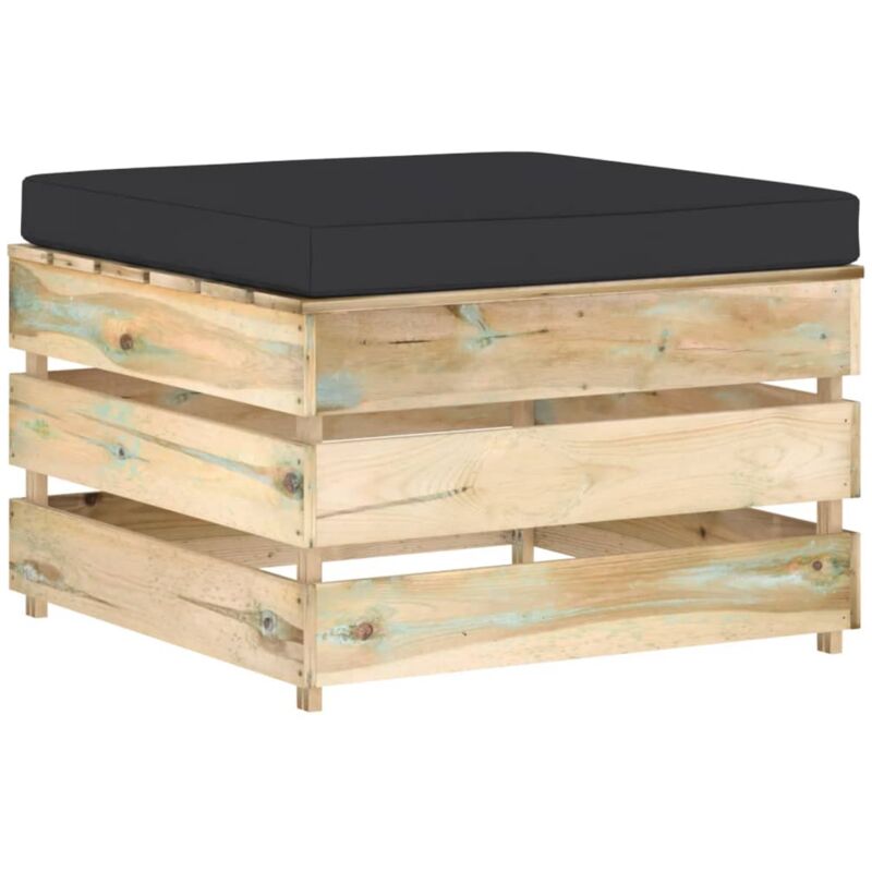 

Otomana seccional con cojín madera impregnada verde - Negro - Vidaxl