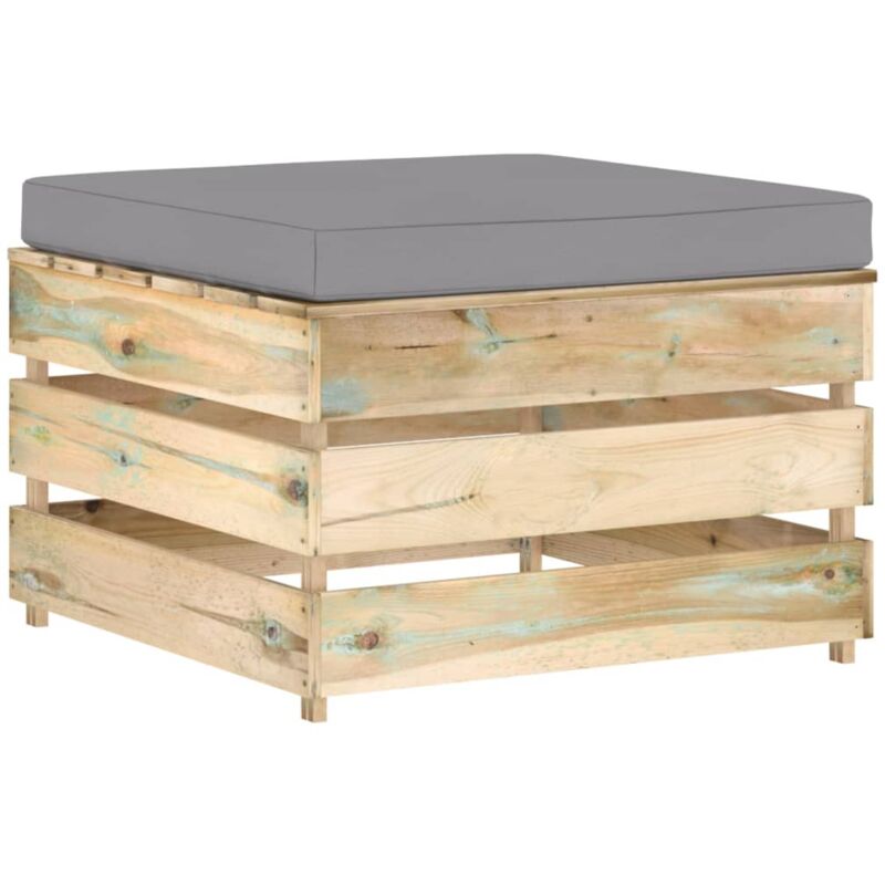 

Otomana seccional con cojín madera impregnada verde - Gris - Vidaxl