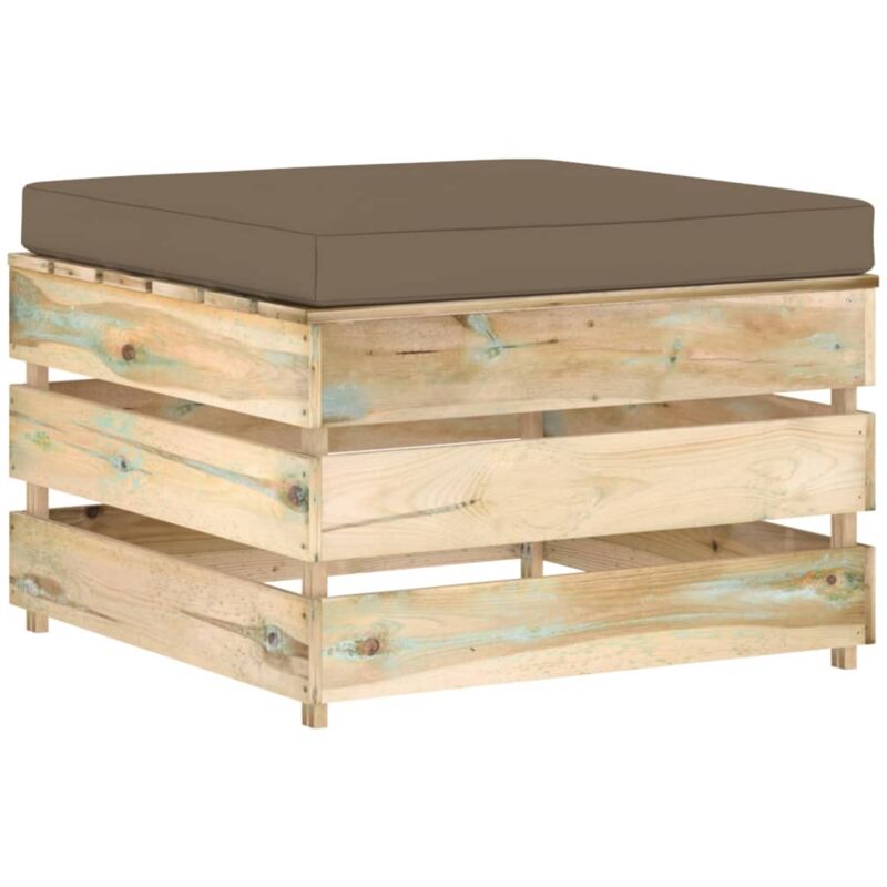

Otomana seccional con cojín madera impregnada verde - Marrón - Vidaxl