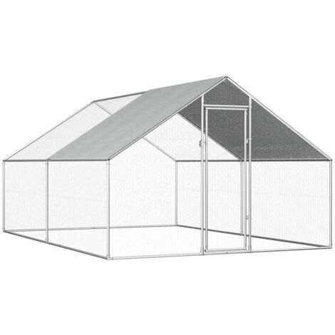 vidaXL Outdoor Chicken Cage 2,75x4x1,92 m Galvanised Steel