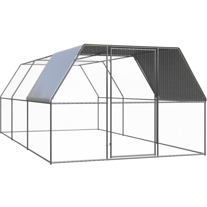 Outdoor Chicken Cage 3x6x2 M Galvanised Steel Vidaxl